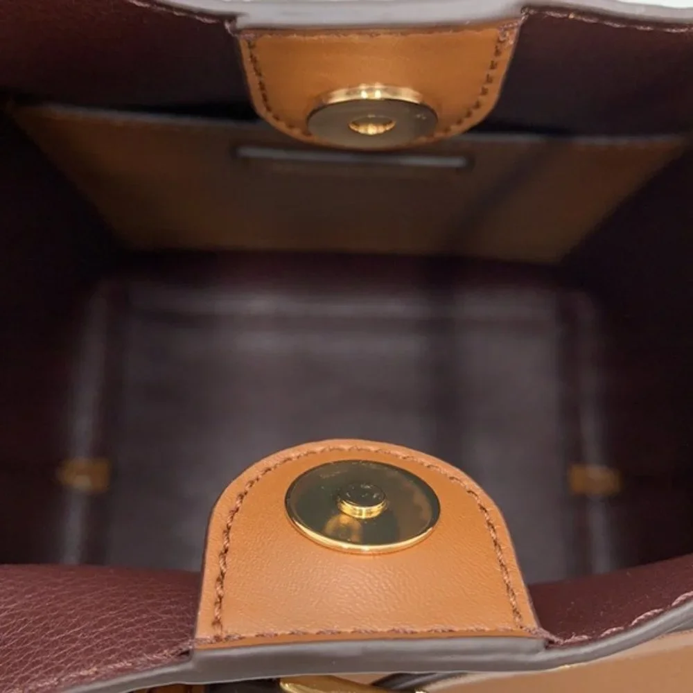 Michael Kors Emilia Small Bucket Bag Messenger Leather Luggage - Picture 14 of 15